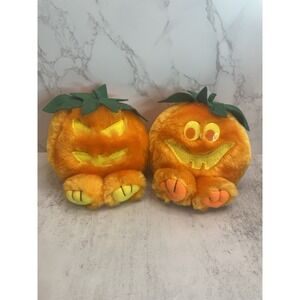 Puffkins HALLOWEEN Jack pumpkin Swibco 1994 Plush Lot Of 2